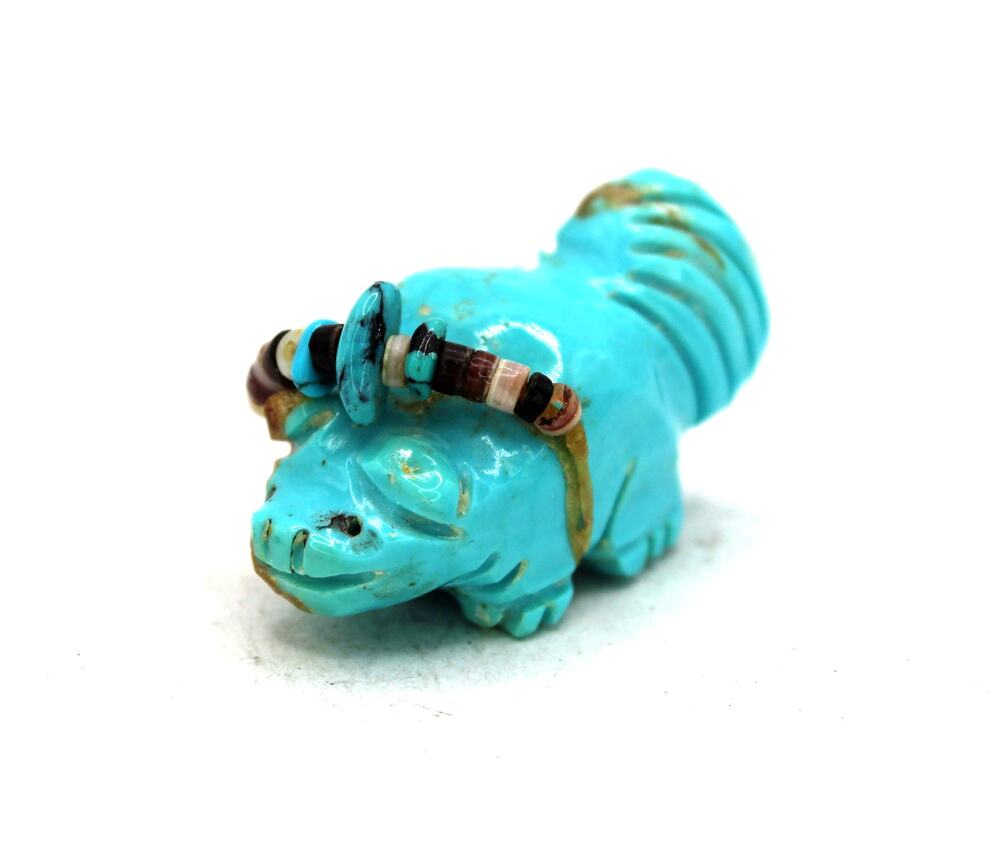 Carved Turquoise Porcupine Fetish Figurine